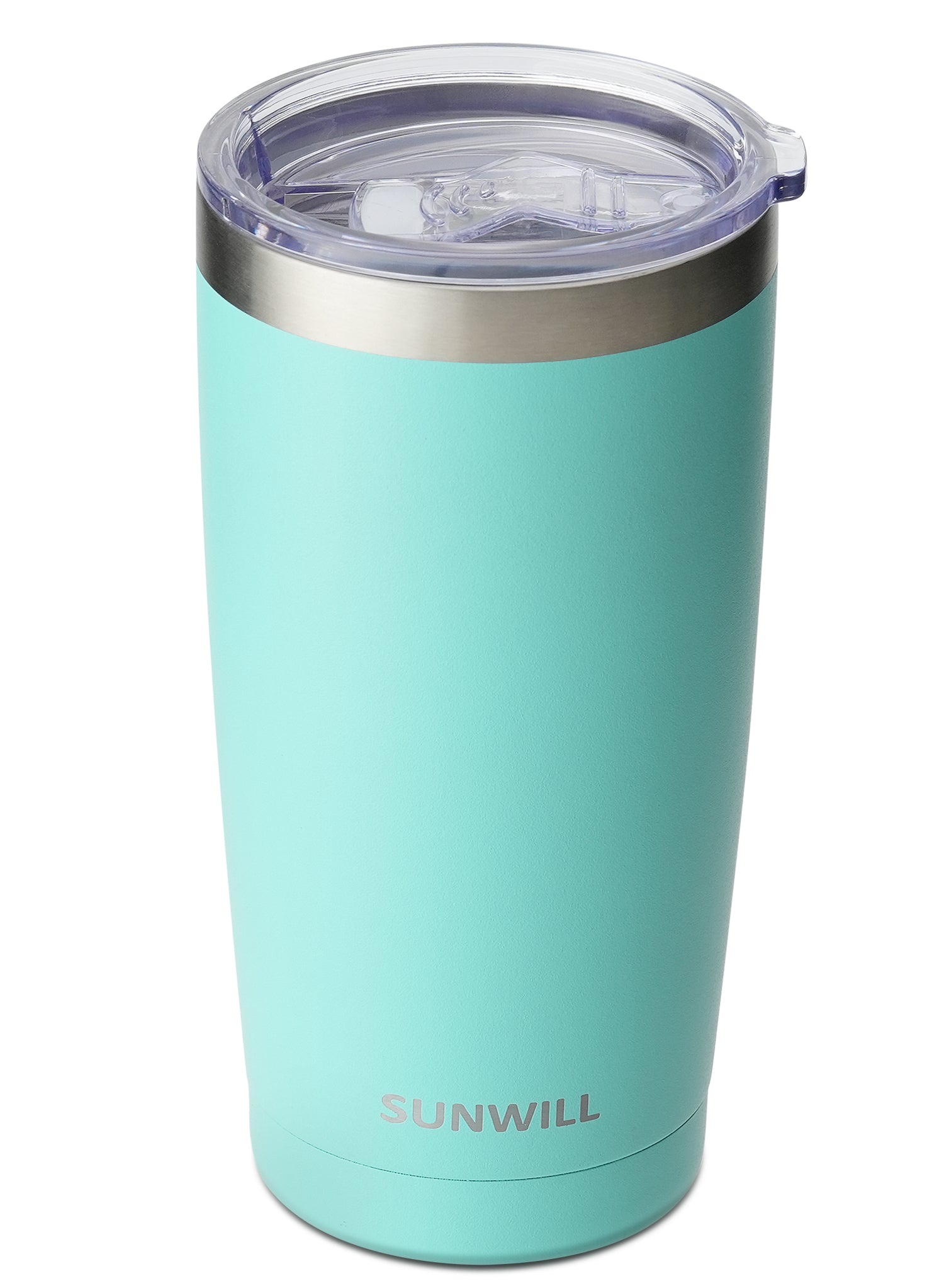 SUNWILL 20oz Tumbler with Lid, Stainless Steel Vacuum Insulated Double Wall  Travel Tumbler, Durable Insulated Coffee Mug, Powder Coated Teal, Thermal  Cup with Splash Proof Sliding Lid 