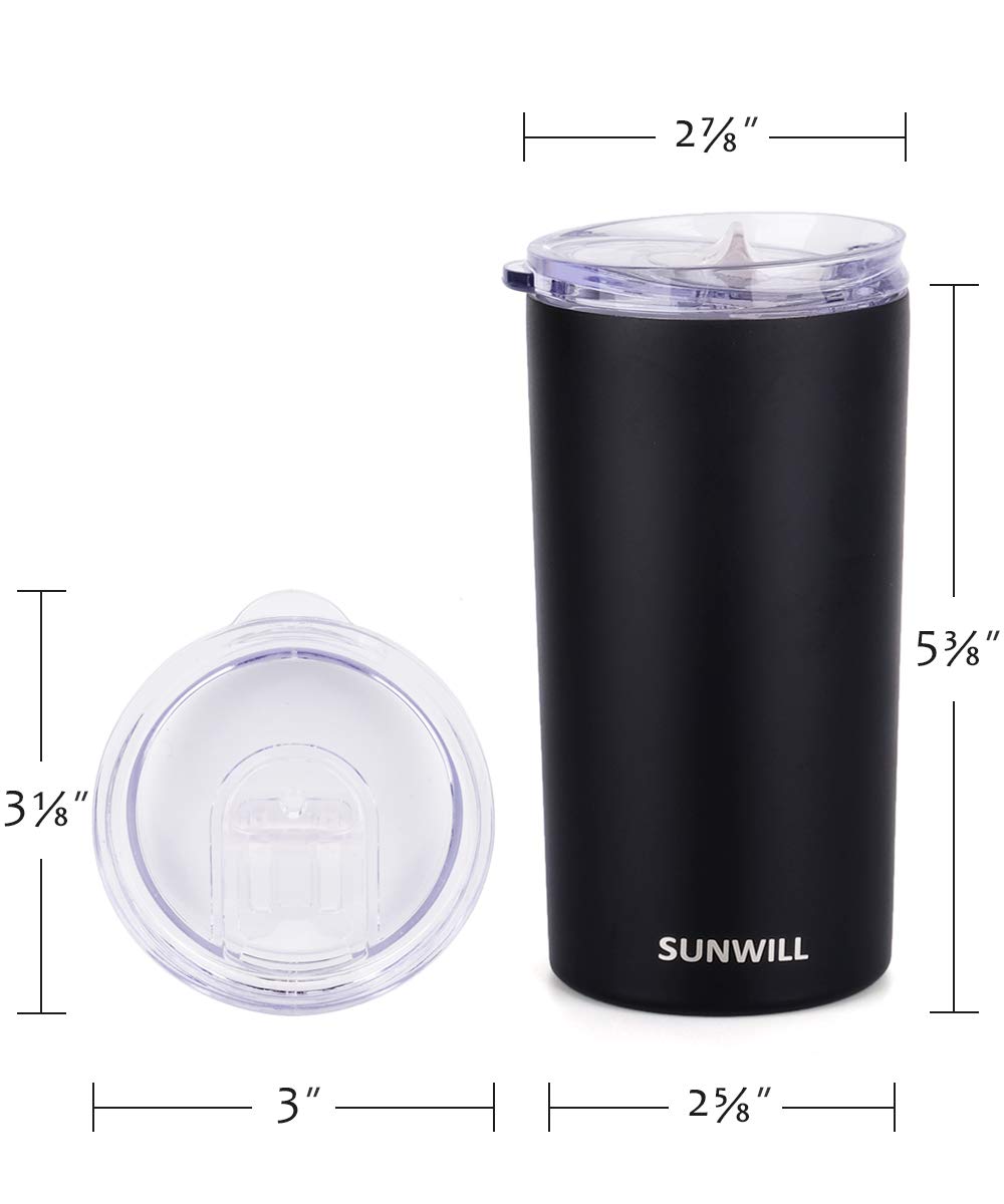 12oz Skinny Tumbler With Sliding Lid - Black