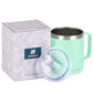 14oz Coffee Mug With Sliding Lid - Powder Coated Mint