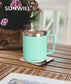 14oz Coffee Mug With Sliding Lid - Powder Coated Mint