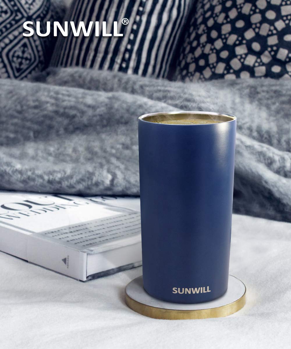 SUNWILL 12oz Tumbler with Lid, Insulated Coffee Travel Mug,  Skinny Tumbler Lowball, Double Wall Stainless Steel Coffee Cup for Tea and  Beverage, Rose Gold: Tumblers & Water Glasses