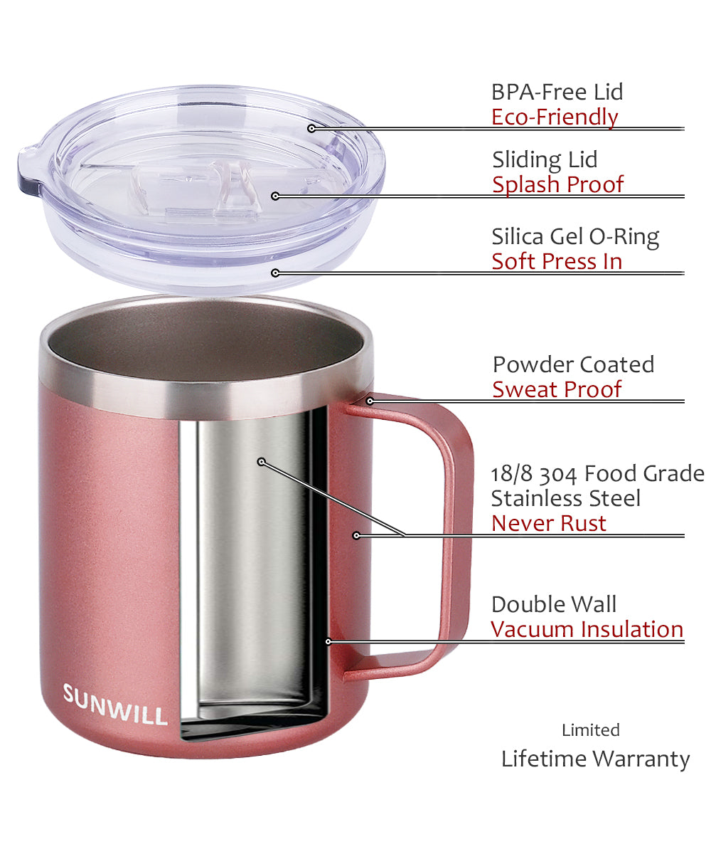 24oz Coffee Travel Mug With Sliding Lid - Rose Gold – SunwillBiz