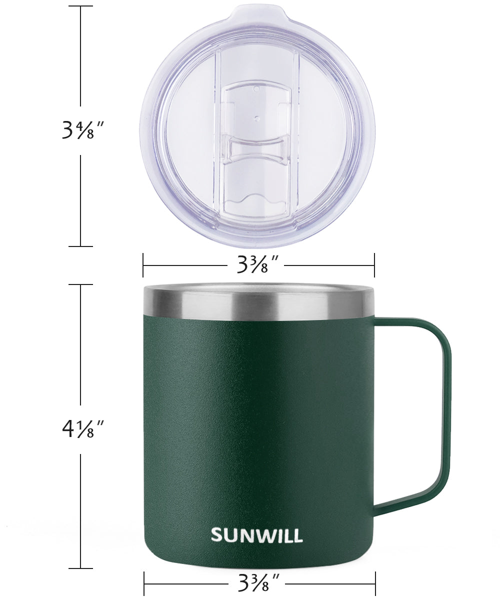  SUNWILL 14 oz Coffee Mug, Vacuum Insulated Camping Mug with  Lid, Double Wall Stainless Steel Travel Tumbler Cup, Coffee Thermos  Outdoor, Powder Coated Plum : Home & Kitchen