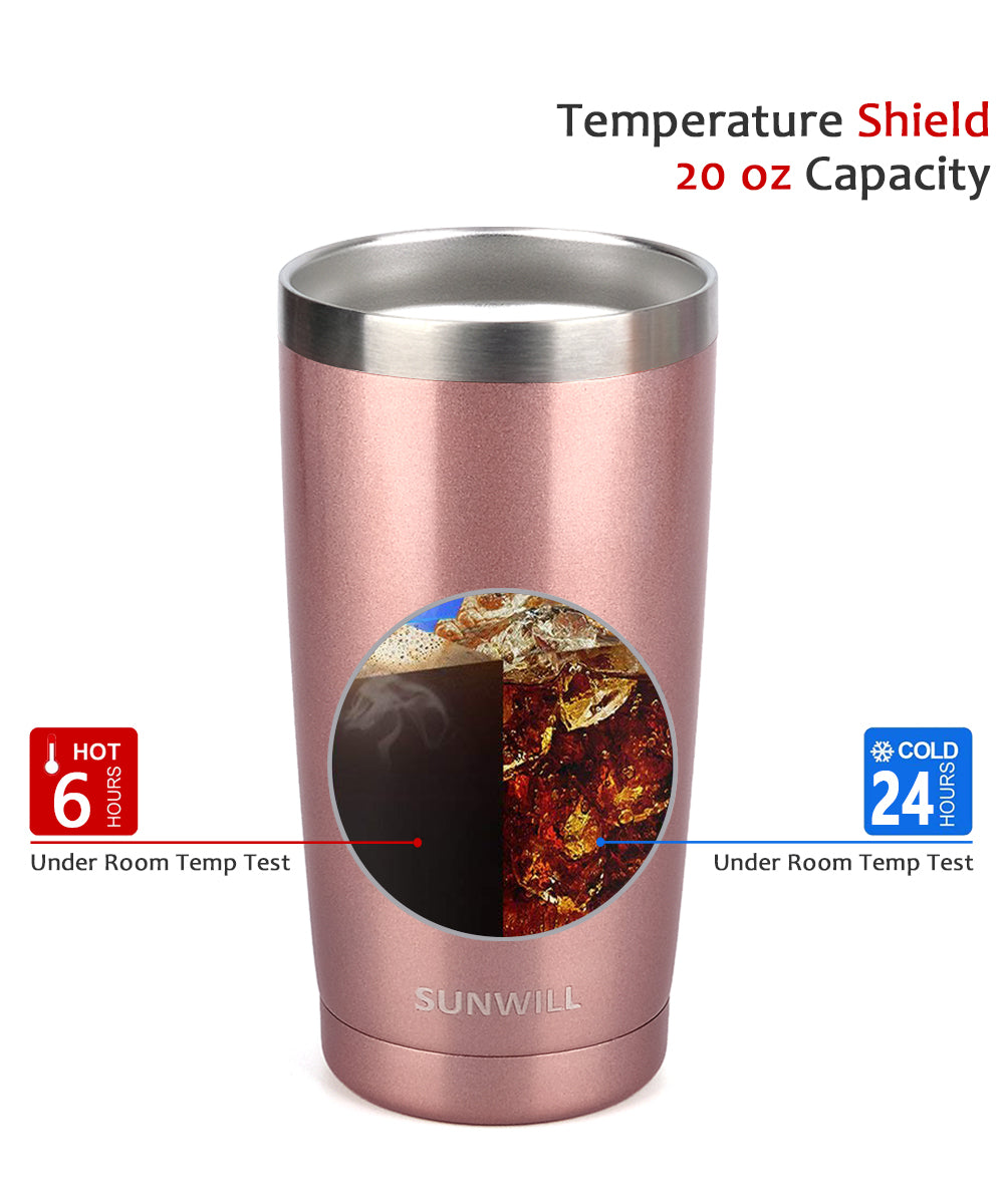 20oz Travel Tumbler With Sliding Lid - Pearlized Rose Gold