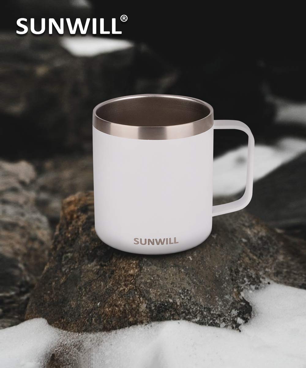 SUNWILL Coffee Mug Set with Handle and Lid 14 oz, Insulated Camping Mug 2  Pack, Double Wall Stainles…See more SUNWILL Coffee Mug Set with Handle and