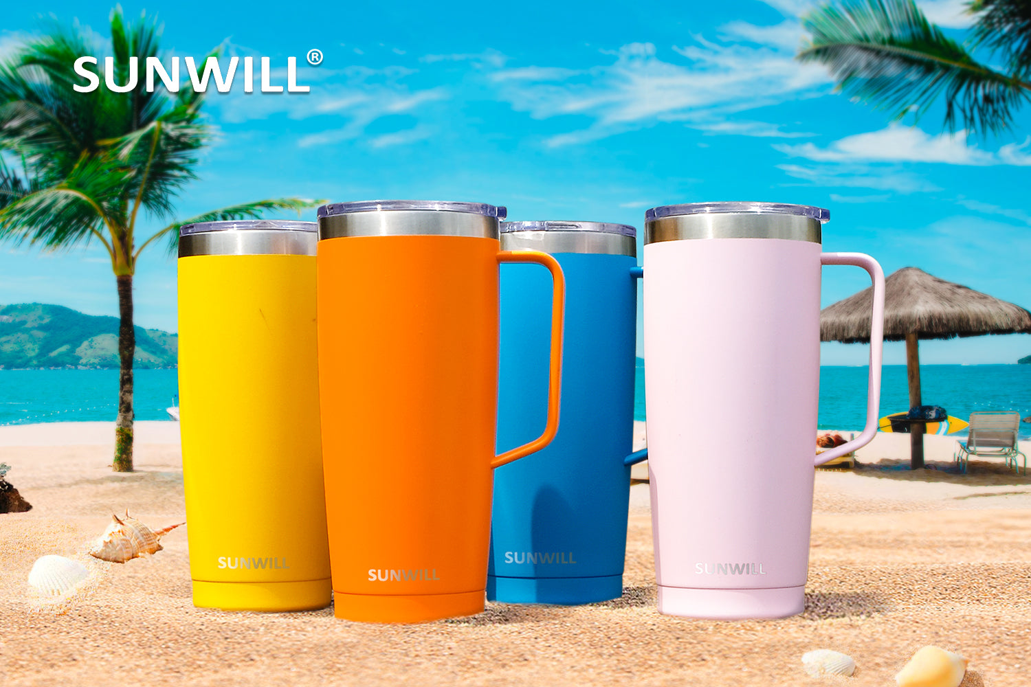  SUNWILL 14 oz Coffee Mug, Vacuum Insulated Camping Mug with  Lid, Double Wall Stainless Steel Travel Tumbler Cup, Coffee Thermos  Outdoor, Powder Coated Teal : Home & Kitchen