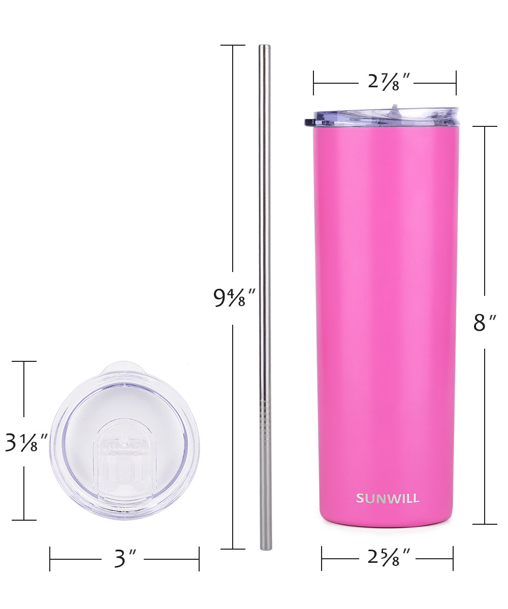 Tervis Hot Pink Gingham Insulated Tumbler, 20oz, Stainless Steel