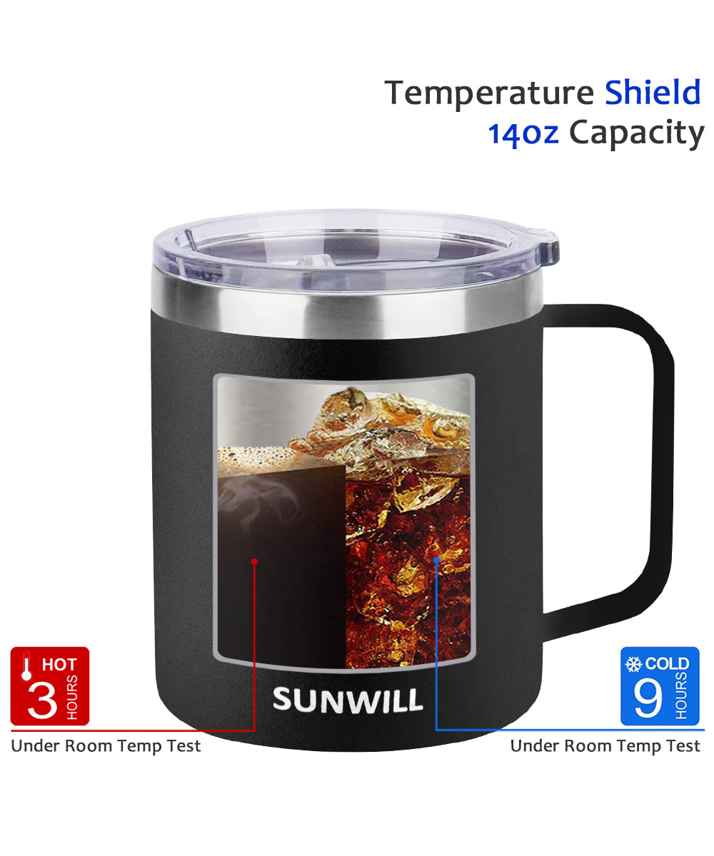 SUNWILL Coffee Mug with Handle, 14oz Insulated Stainless Steel Coffee  Travel Mug, Double Wall Vacuum…See more SUNWILL Coffee Mug with Handle,  14oz